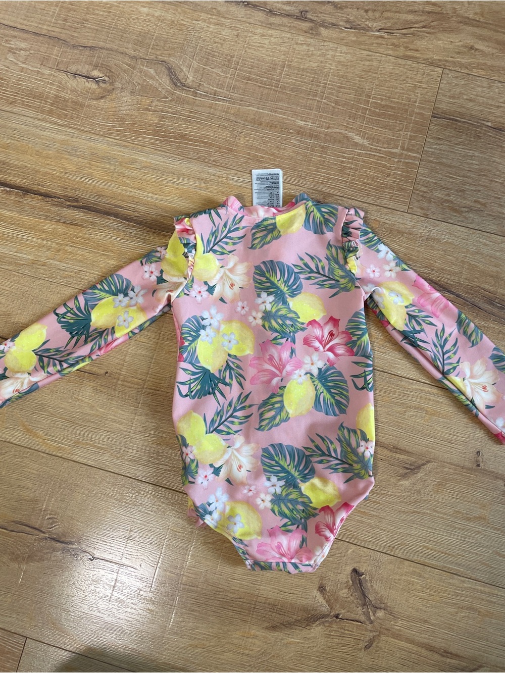 H&M Pink and Yellow Tropical Print Baby One-Piece